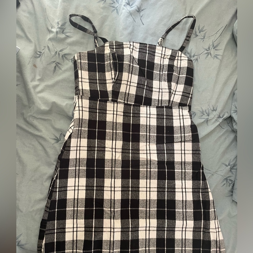 Hollister Black and White Plaid Dress